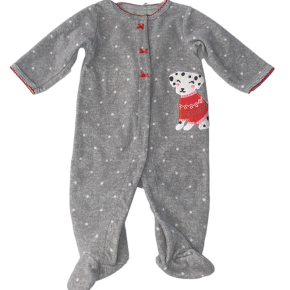 Carter's Gray and Red Polka Dot Baby Onesie